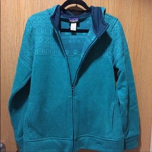 Women’s Teal Printed Patagonia Zip Up Hoodie